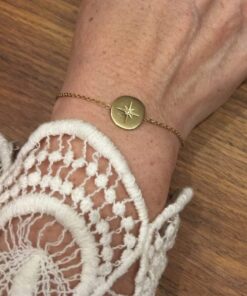 Bracelet souple Acier inoxydable couleur or etoile du nord