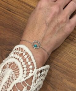 Bracelet souple Acier inoxydable soleil bleu