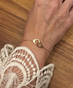 Bracelet souple Acier inoxydable couleur or style menotte
