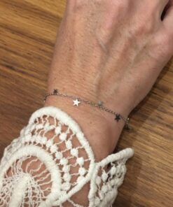 Bracelet souple acier inoxydable ronde d'étoile