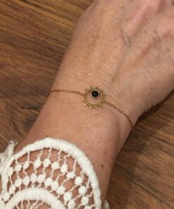 Bracelet souple Acier inoxydable soleil noir