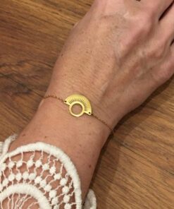 Bracelet souple acier inoxydable couleur or éventail