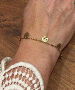 Bracelet souple Acier inoxydable couleur or petits arbres de vie