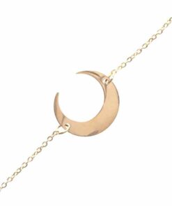 Bracelet souple Acier inoxydable couleur or croissant de lune