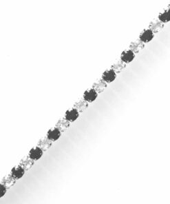 Bracelet souple Acier inoxydable en strass noir et blanc