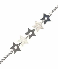 Bracelet souple Acier inoxydable étoiles brillantes
