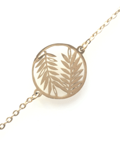 Bracelet souple acier inoxydable couleur or feuille