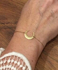 Bracelet souple Acier inoxydable couleur or croissant de lune
