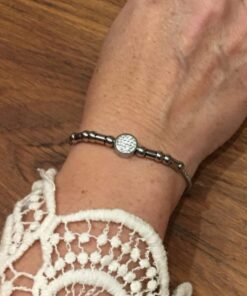Bracelet souple Acier inoxydable semi rigide rond strass