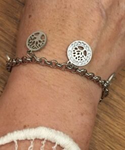 Bracelet souple Acier inoxydable arbre de vie strass